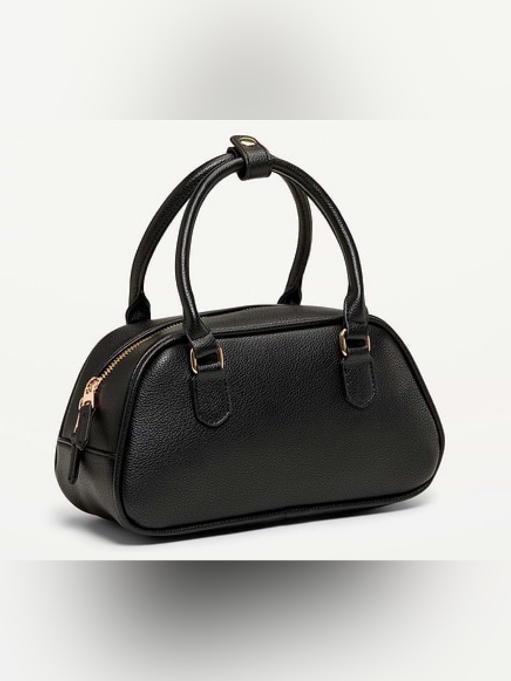 Classic Black Dome Top-Handle Bag